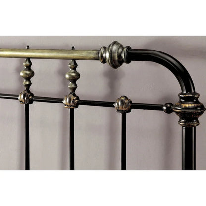 Furniture of America Pall Industial Black Metal Panel Bed