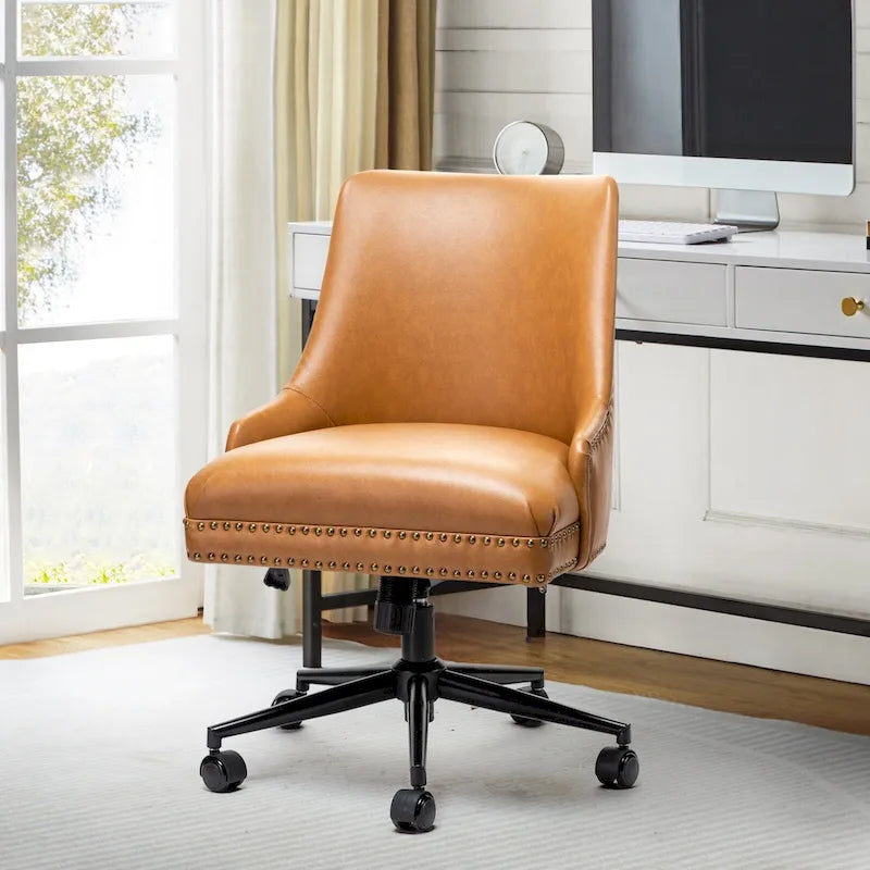 Sonia Modern Faux Leather Task Chair with Height-adjustable by HULALA HOME