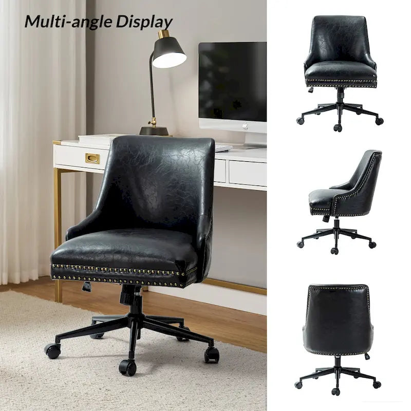 Sonia Modern Faux Leather Task Chair with Height-adjustable by HULALA HOME
