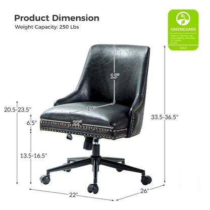 Sonia Modern Faux Leather Task Chair with Height-adjustable by HULALA HOME