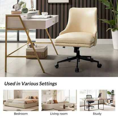 Sonia Modern Faux Leather Task Chair with Height-adjustable by HULALA HOME