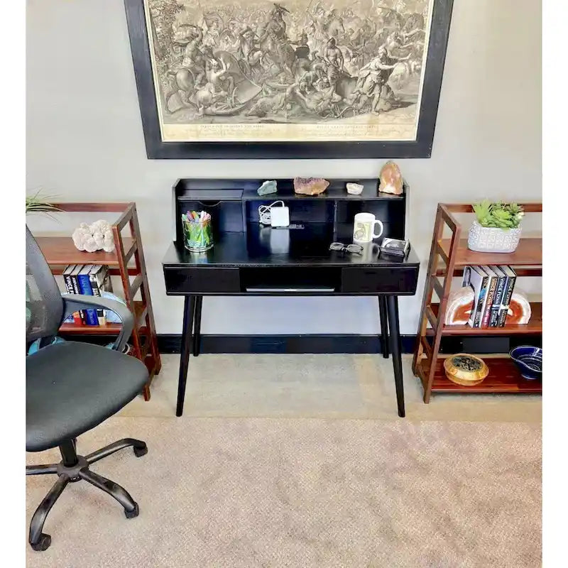 Solid Acacia Desk with Charging Station