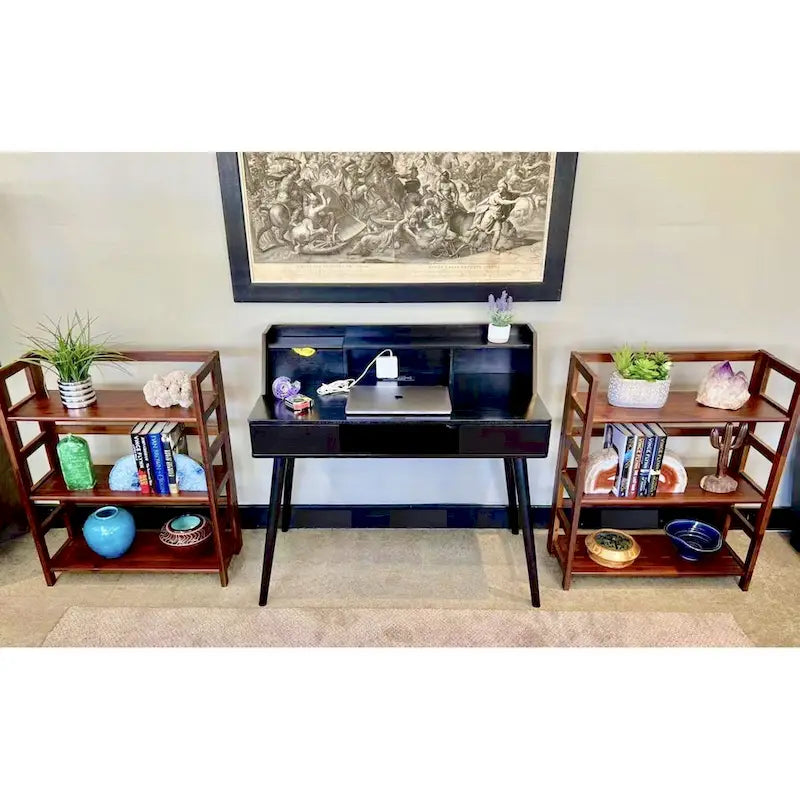 Solid Acacia Desk with Charging Station