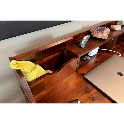 Solid Acacia Desk with Charging Station