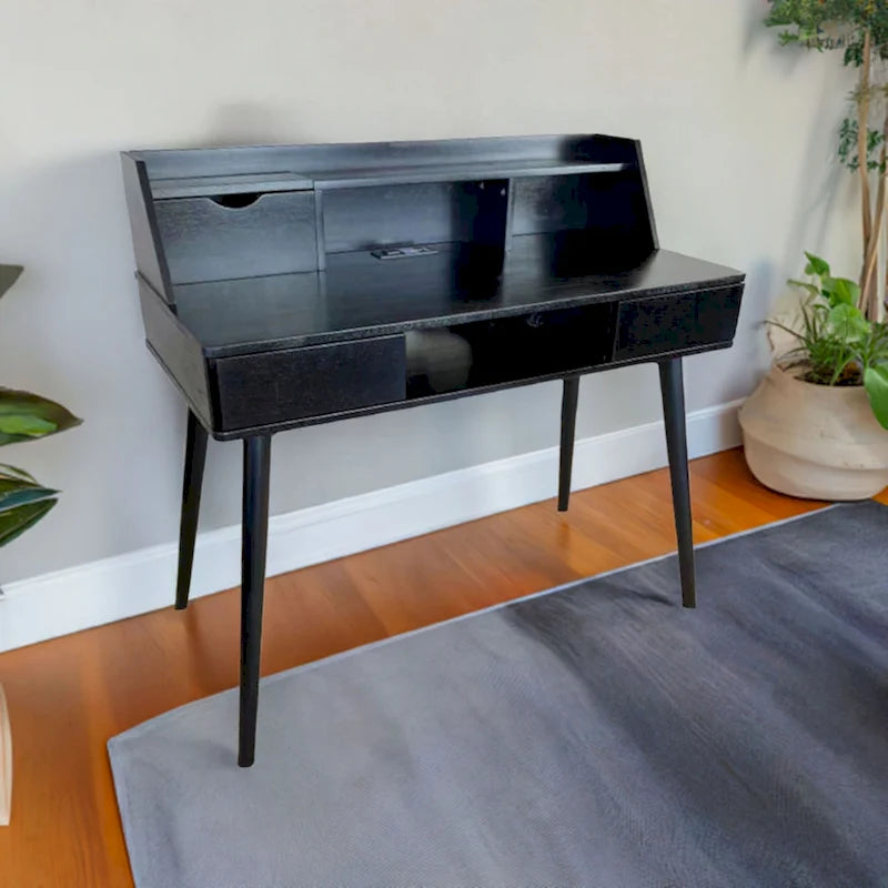 Solid Acacia Desk with Charging Station