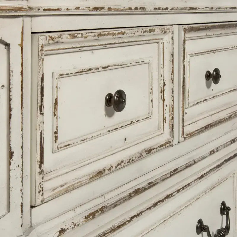 Magnolia Manor Panel Bed, Dresser and Mirror, and Nightstand Set
