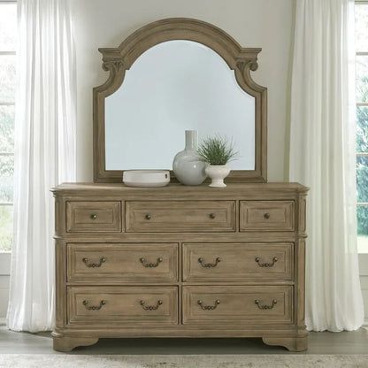 Magnolia Manor Panel Bed, Dresser and Mirror, and Nightstand Set