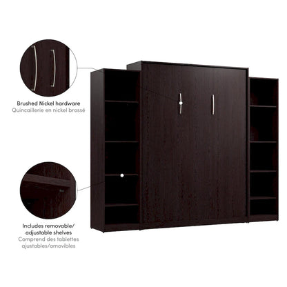 Claremont Queen Murphy Bed with Closet Organizers (105W) by Bestar