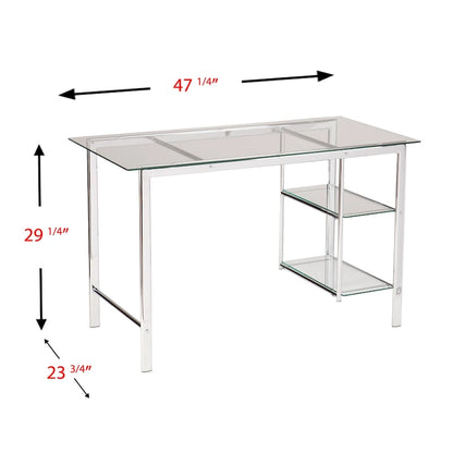 SEI Furniture Liberty Chrome/ Glass Desk