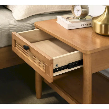 Roundhill Furniture Vichy 3-Piece Bedroom Set, Platform Bed with Two Nightstands, Queen