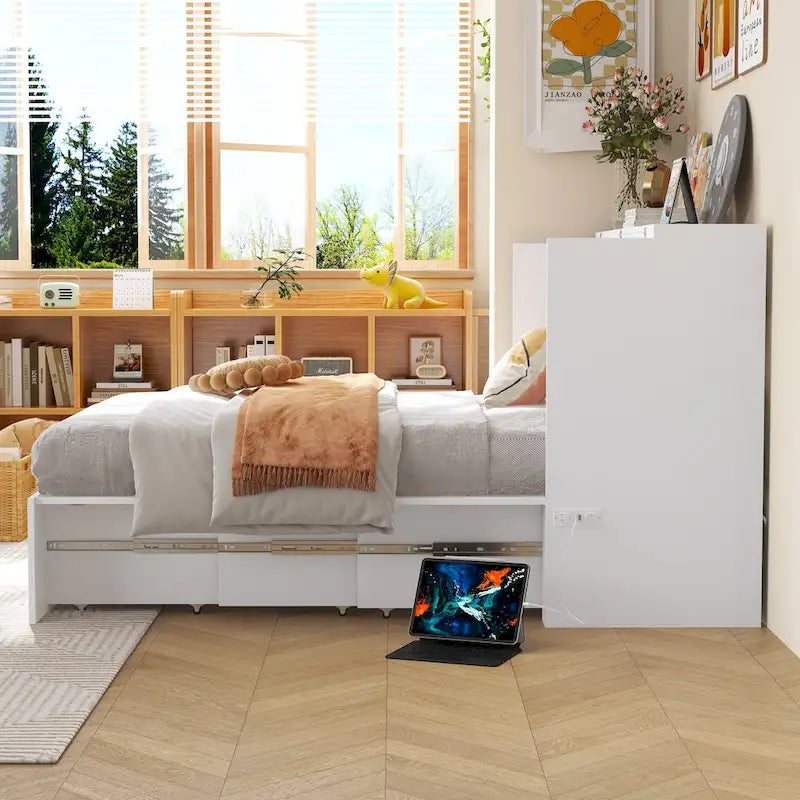 Dresser Full Murphy Bed White For Party Room Home Office Space Saving