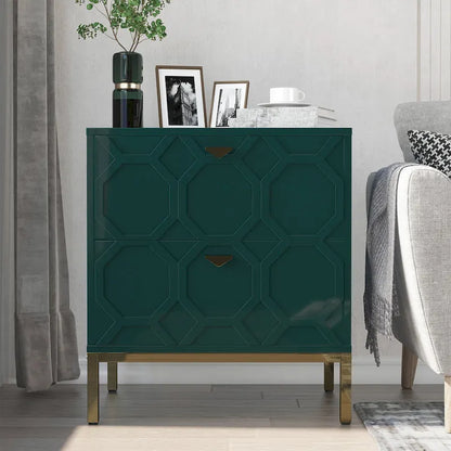 Clihome Wooden 2-Drawer Storage Nightstand