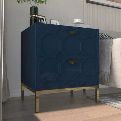 Clihome Wooden 2-Drawer Storage Nightstand