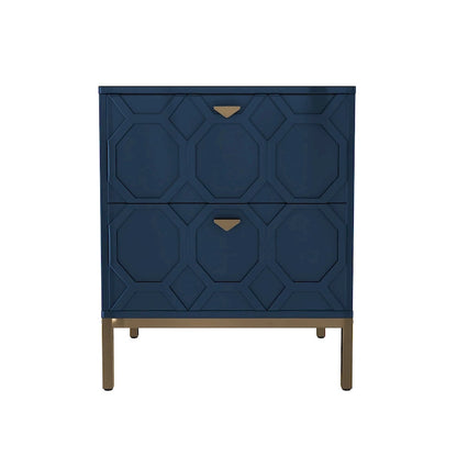 Clihome Wooden 2-Drawer Storage Nightstand