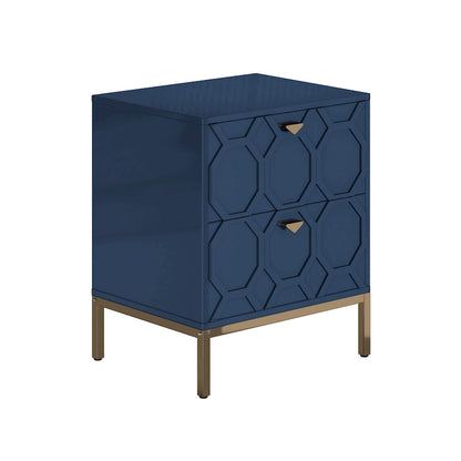 Clihome Wooden 2-Drawer Storage Nightstand