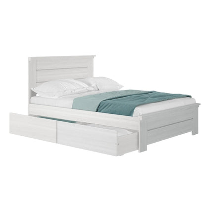 Plank and Beam Farmhouse Full Bed with Panel Headboard with Storage Drawers