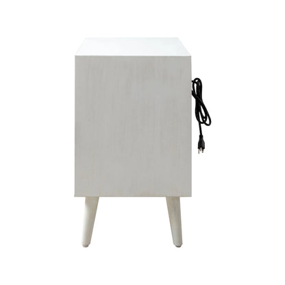 Kay Mid-century Modern 2 - Drawer Nightstand with Built-In Outlets and USB set of 2 by HULALA HOME
