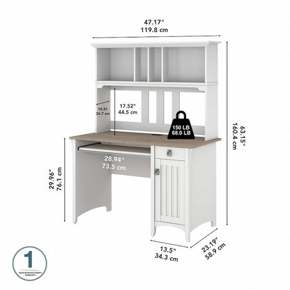 Bush Furniture Salinas Small Computer Desk with Storage Hutch