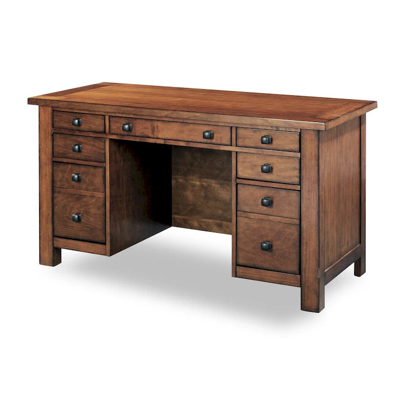 Tahoe Aged Maple 54 W Executive Pedestal Desk by Homestyles