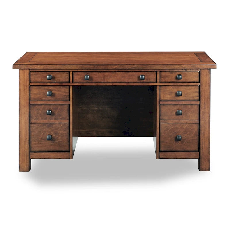Tahoe Aged Maple 54 W Executive Pedestal Desk by Homestyles