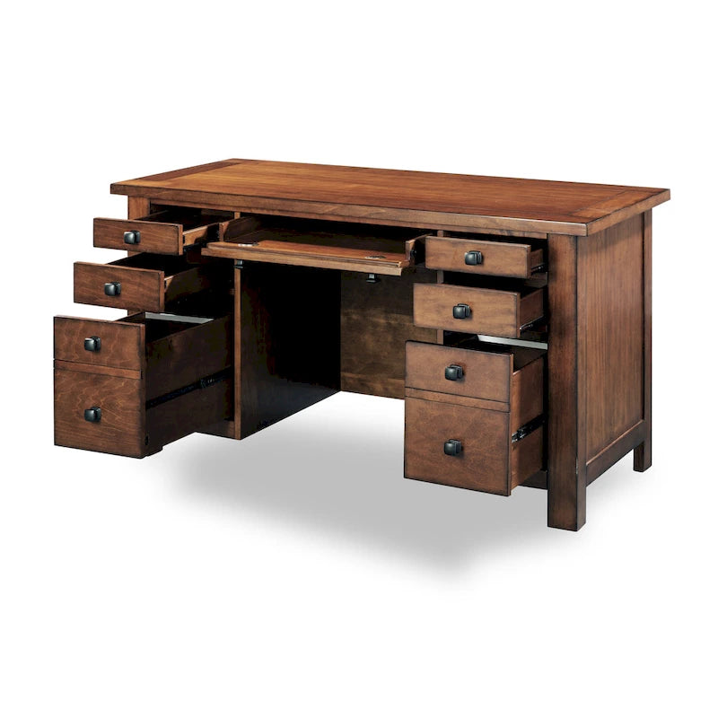 Tahoe Aged Maple 54 W Executive Pedestal Desk by Homestyles