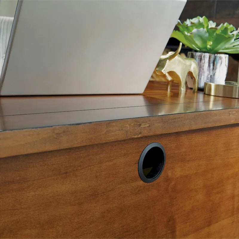 Tahoe Aged Maple 54 W Executive Pedestal Desk by Homestyles