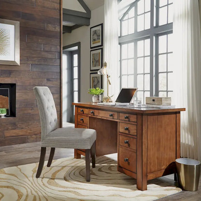 Tahoe Aged Maple 54 W Executive Pedestal Desk by Homestyles