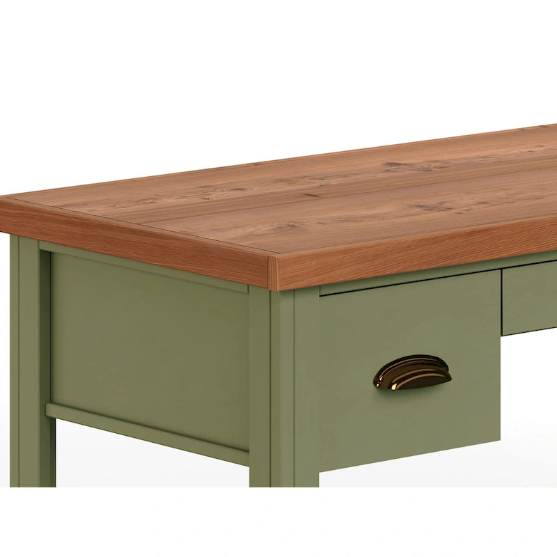 Bridgevine Home Modern Farmhouse 53 inch Writing Desk, No Assembly Required, Two-Tone Finish