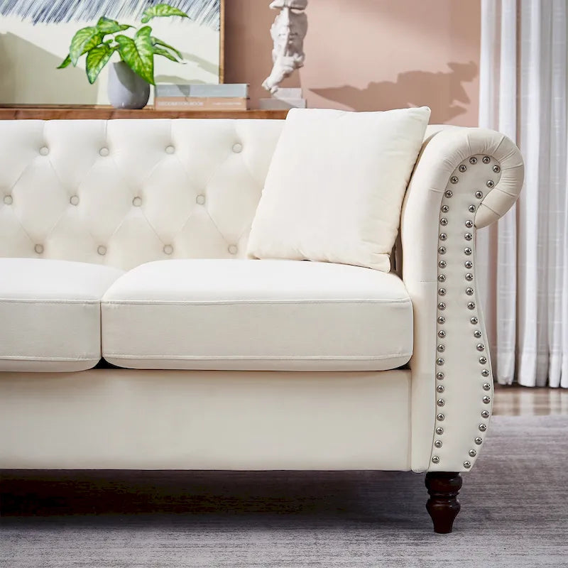 83.5-Inch Oversized Corner Sofa, L-Shaped Sectional Couch, 5-Seater Corner Sofas with 3 Pillows for Living Room, Bedroom, Apar