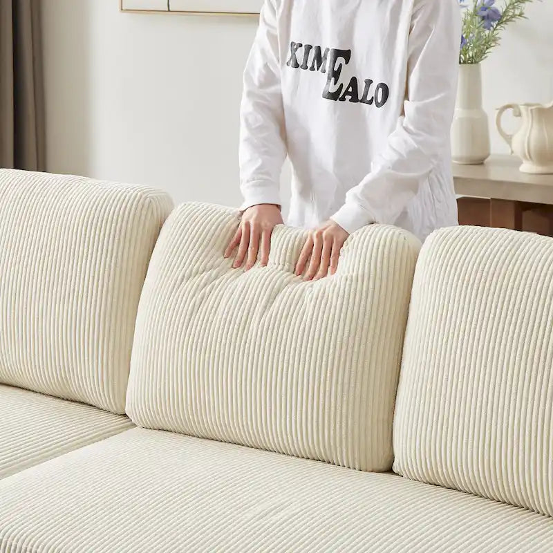 FX 78.8 Reversible Sleeper Combo Sofa with Pullout Bed, Comfortable Linen L-Shaped Combo Sofa Sofa Bed, Living Room Furniture S