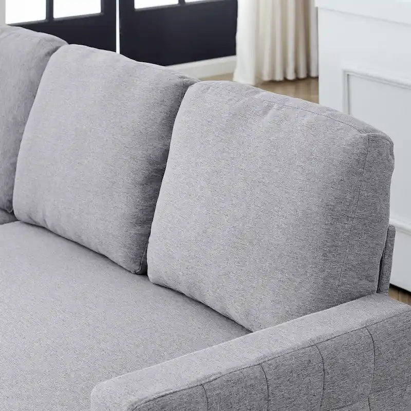 FX 78.8 Reversible Sleeper Combo Sofa with Pullout Bed, Comfortable Linen L-Shaped Combo Sofa Sofa Bed, Living Room Furniture S
