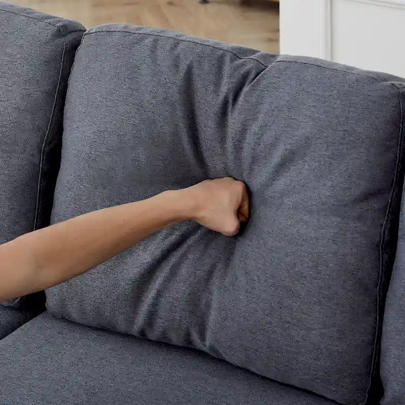 FX 78.8 Reversible Sleeper Combo Sofa with Pullout Bed, Comfortable Linen L-Shaped Combo Sofa Sofa Bed, Living Room Furniture S