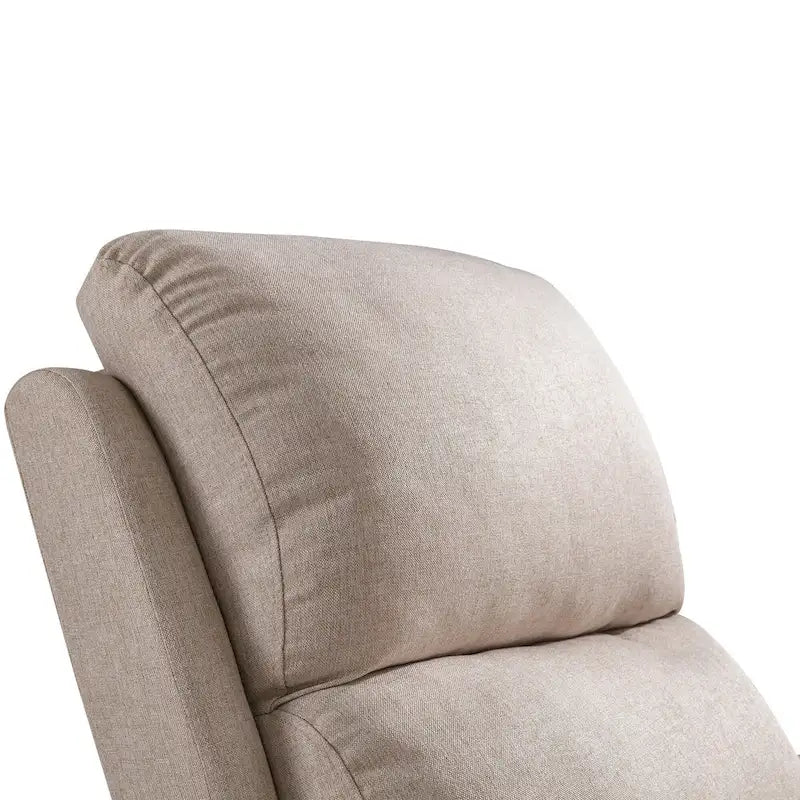 Chenille Upholstered Push Back Recliner with Solid Footrest