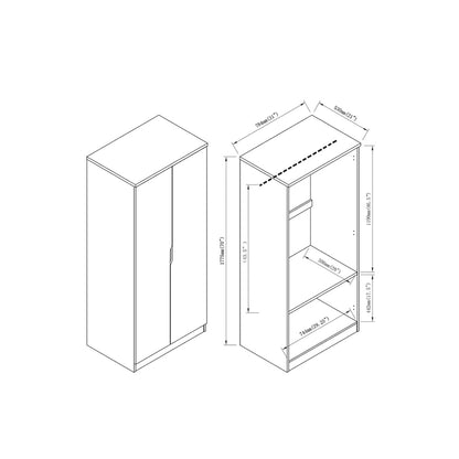 Furniture of America Vidal Modern Wardrobe Armoire with 2-door