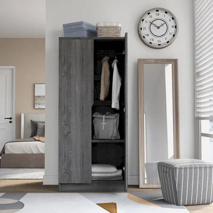Furniture of America Vidal Modern Wardrobe Armoire with 2-door