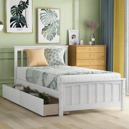 Merax Twin-size Platform Bed with 2 Storage Drawers