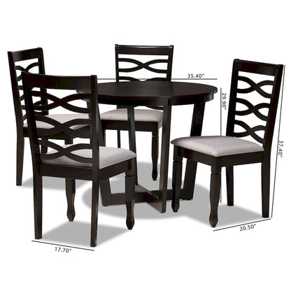 Leda Modern and Contemporary 5-Piece Dining Set
