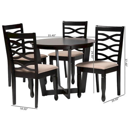 Leda Modern and Contemporary 5-Piece Dining Set