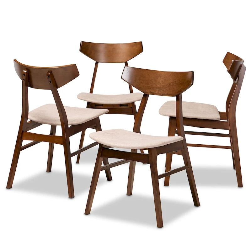 Danica Mid-Century Modern Transitional 4-Piece Dining Chair Set