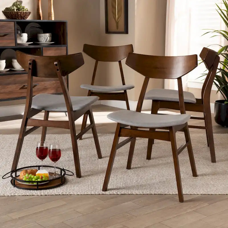Danica Mid-Century Modern Transitional 4-Piece Dining Chair Set