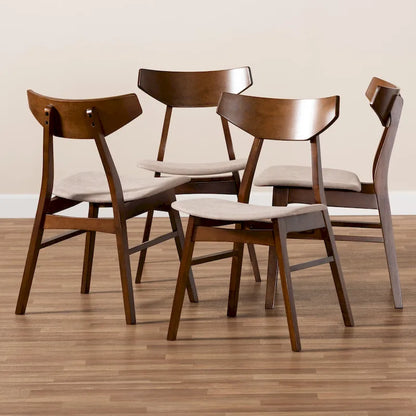 Danica Mid-Century Modern Transitional 4-Piece Dining Chair Set