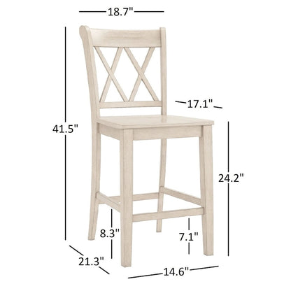 Elena Antique Sage Green Extendable Counter Height Dining Set with Double X Back Chairs by iNSPIRE Q Classic