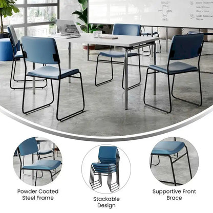 5 Pack 500 lb. Capacity High Density Stacking Chair - 23D x 18.75W x 32.25H