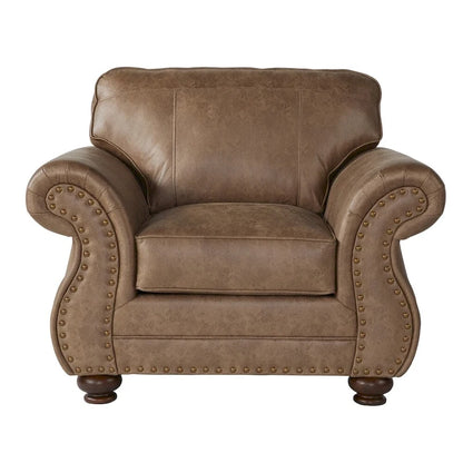 Roundhill Furniture Leinster Fabric Arm Chair and Ottoman in Jetson Ginger