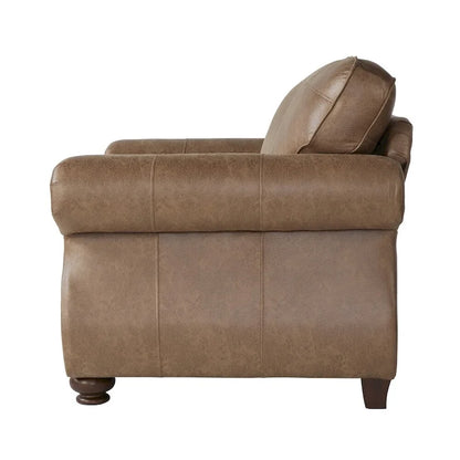 Roundhill Furniture Leinster Fabric Arm Chair and Ottoman in Jetson Ginger
