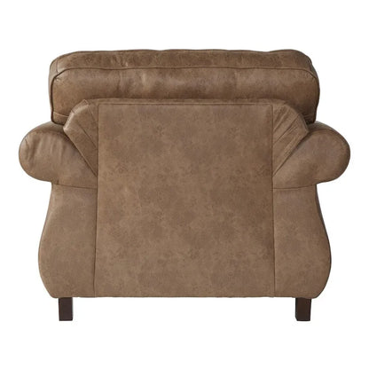 Roundhill Furniture Leinster Fabric Arm Chair and Ottoman in Jetson Ginger