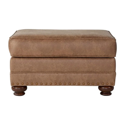 Roundhill Furniture Leinster Fabric Arm Chair and Ottoman in Jetson Ginger