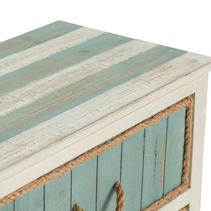 Shore Blue & White Distressed 3-drawer Fir Wood Accent Chest - 23.5x13x28