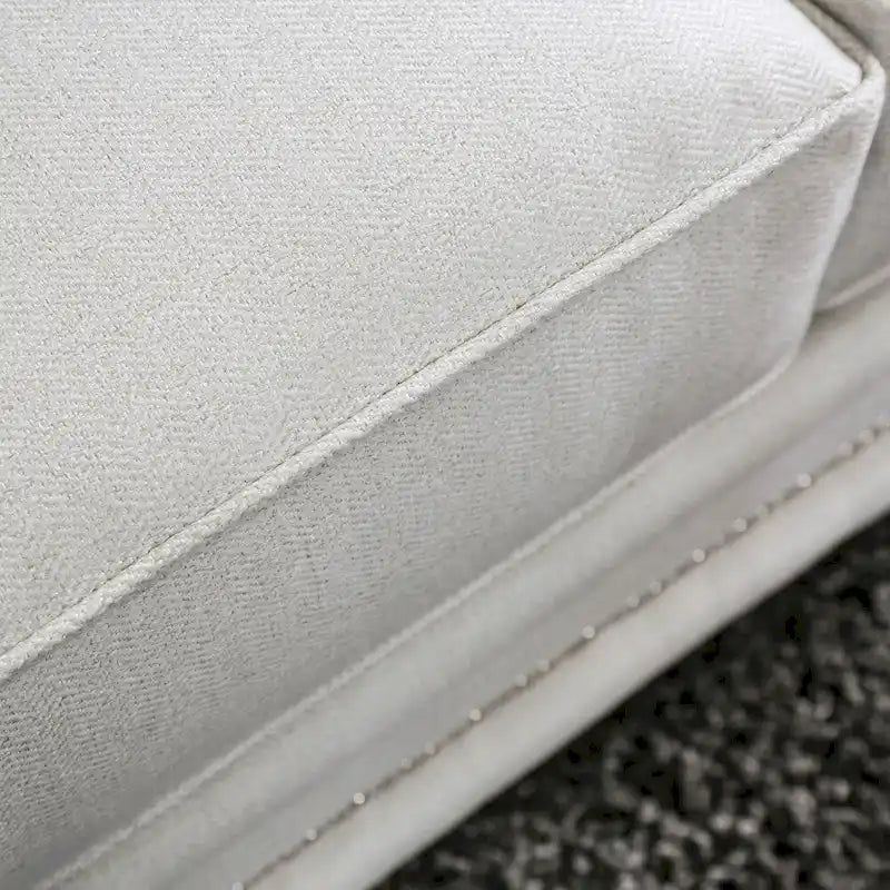 Tigg Contemporary White Chenille Nailhead Upholstered Sofa by Furniture of America