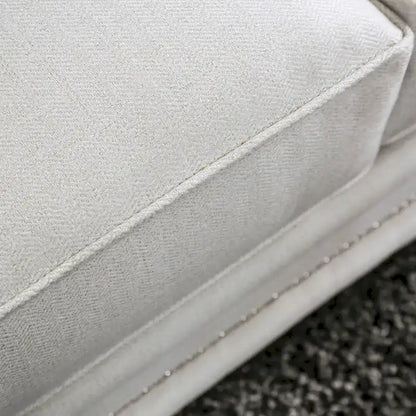 Tigg Contemporary White Chenille Nailhead Upholstered Sofa by Furniture of America